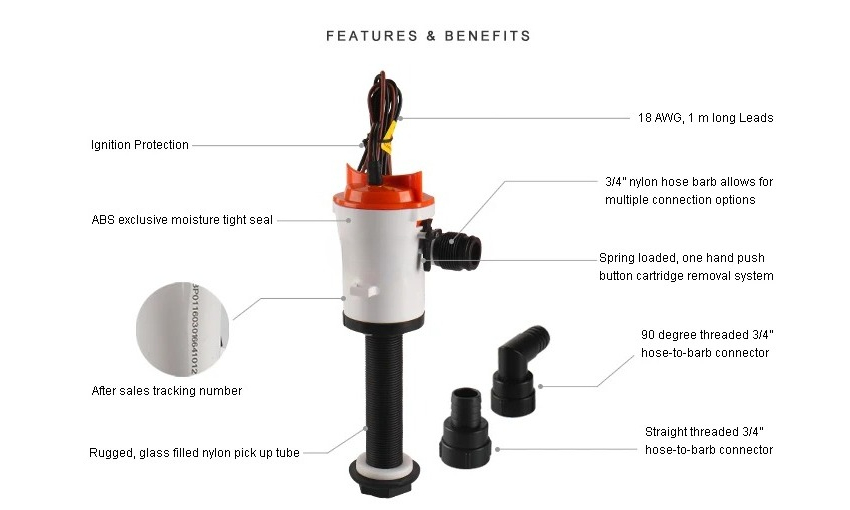 Seaflo 12v Dc 350Gph  Fish Tan - огляд і ціна Fishing Boat Bilge Pump